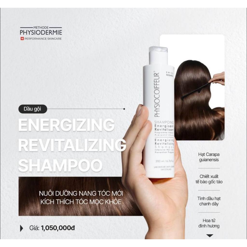Ảnh Dầu gội giảm rụng tóc Physiodermie - Energizing Revitalizing Shampoo 200ml 4