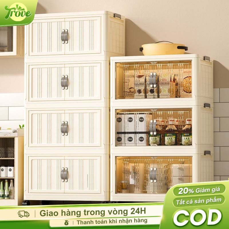 75cm Tủ Nhựa Đa Năng Gấp Gọn Tủ nhựa gấp chất liệu pp cao cấp, Cánh Cửa Hút Nam Châm