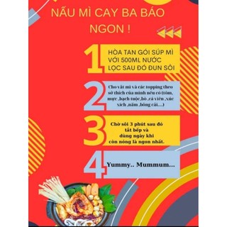 [ Tặng Muỗng]Combo 5 Gói Mì Cay Ba Báo chuẩn vị ngon như ăn quán (có tặng thêm quà)