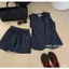 DX_ Set bộ đùi, set Jean nữ, mặc hè, set áo gile không tay nút gài mix quần short Chất Jean cứng