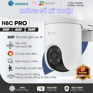 Camera EZVIZ Ngoài Trời Wifi H8C PRO 3MP | H8C PRO 4MP | Đàm Thoại 2 Chiều | Màu Ban Đêm | Chống Nước