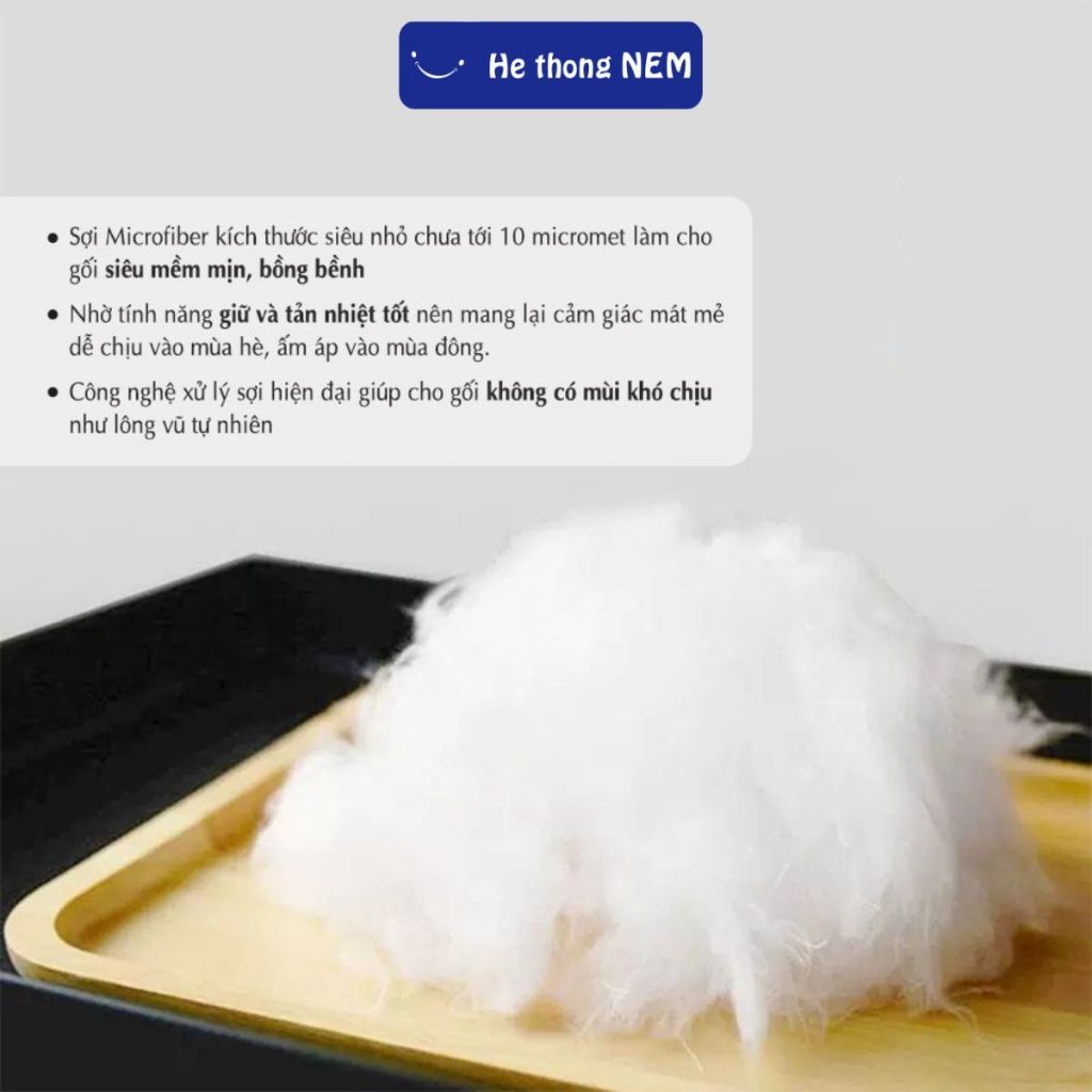 Ảnh Gối Ôm Lông Vũ He thong NEM Cao Cấp Ruột Lõi Gối Lông Vũ Ôm Ngủ Dài 1m 35x100cm Lông Vũ Nhân Tạo Ôm Mềm Mịn 3