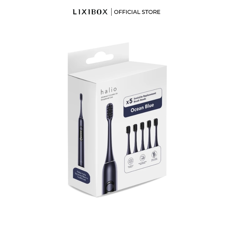 [Phụ Kiện Halio SonicLite] Set 5 Đầu Bàn Chải Thay Thế Chính Hãng – Ocean Blue