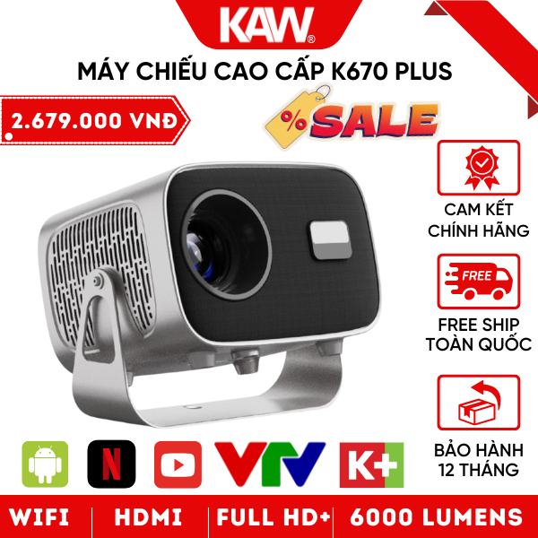 Máy Chiếu Mini Siêu Nét KAW K560 Siêu Rẻ, Full HD, Kết Nối Máy Tính, Điện Thoại