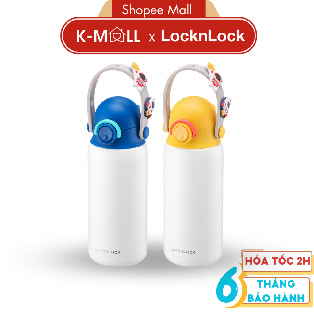 Bình giữ nhiệt trẻ em LocknLock DIY Strap Tumbler LHC3283 350ml Sticker dễ thương K-MALL