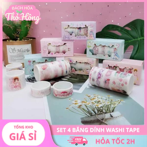 3 Set 4 Băng Dính Washi Dễ Thương