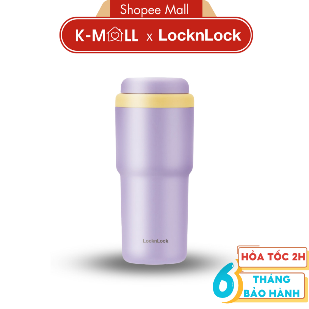 Bình giữ nhiệt LocknLock 480ml Daily Macaron Tumbler LHC3292 Màu Tím , thép không gỉ 316L - K-MALL