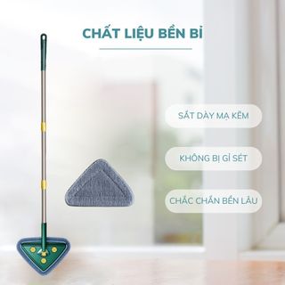 Chổi Lau Nhà Tam Giác Xoay 360 Độ Bách Hội, Tự Vắt Thông Minh, Lau Sàn Nhà, Trần Nhà, Cửa Kinh