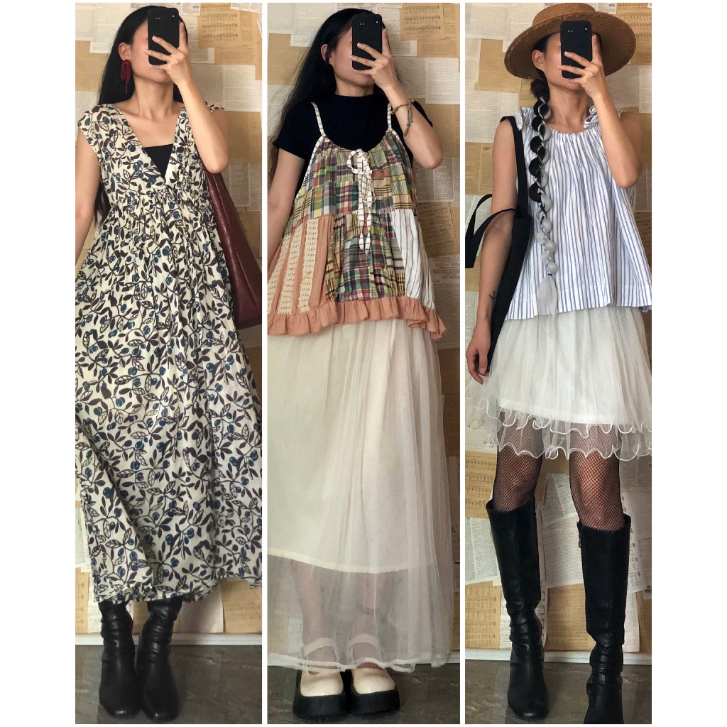 APRIL6 CLOTHING Đầm váy vintage dáng dài hoa nhí, tiểu thư, đồng quê, retro. ig: april6_clothing