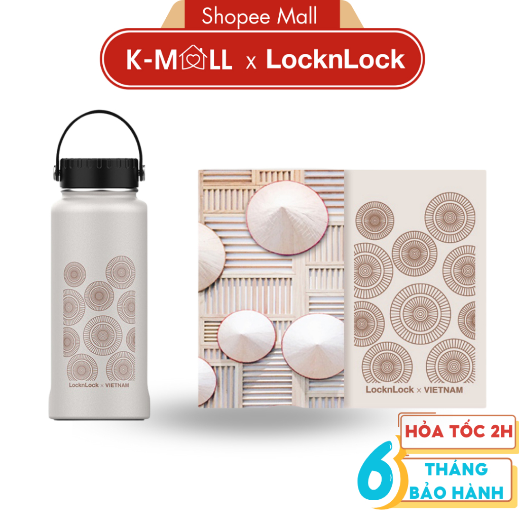 Bình giữ nhiệt LocknLock Riga Tumbler Vietnam Edition 897ml LHC4160 , kèm cọ rửa và ống hút - K-MALL