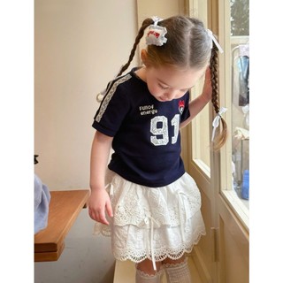 [B&G] Sét váy áo cotton xanh đen kèm chân váy thêu đính nơ cho bé gái từ 1-10 tuổi(10-40kg)