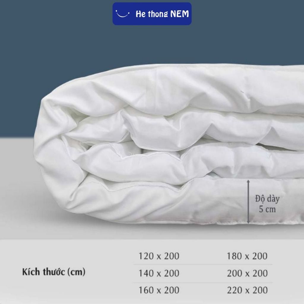 Ảnh Tấm Topper Nệm Dày 5cm He thong NEM Chính Hãng Tấm Nệm Đệm Topper Toper Làm Mềm Đệm Nệm Trải Giường Xuất Nhật 2