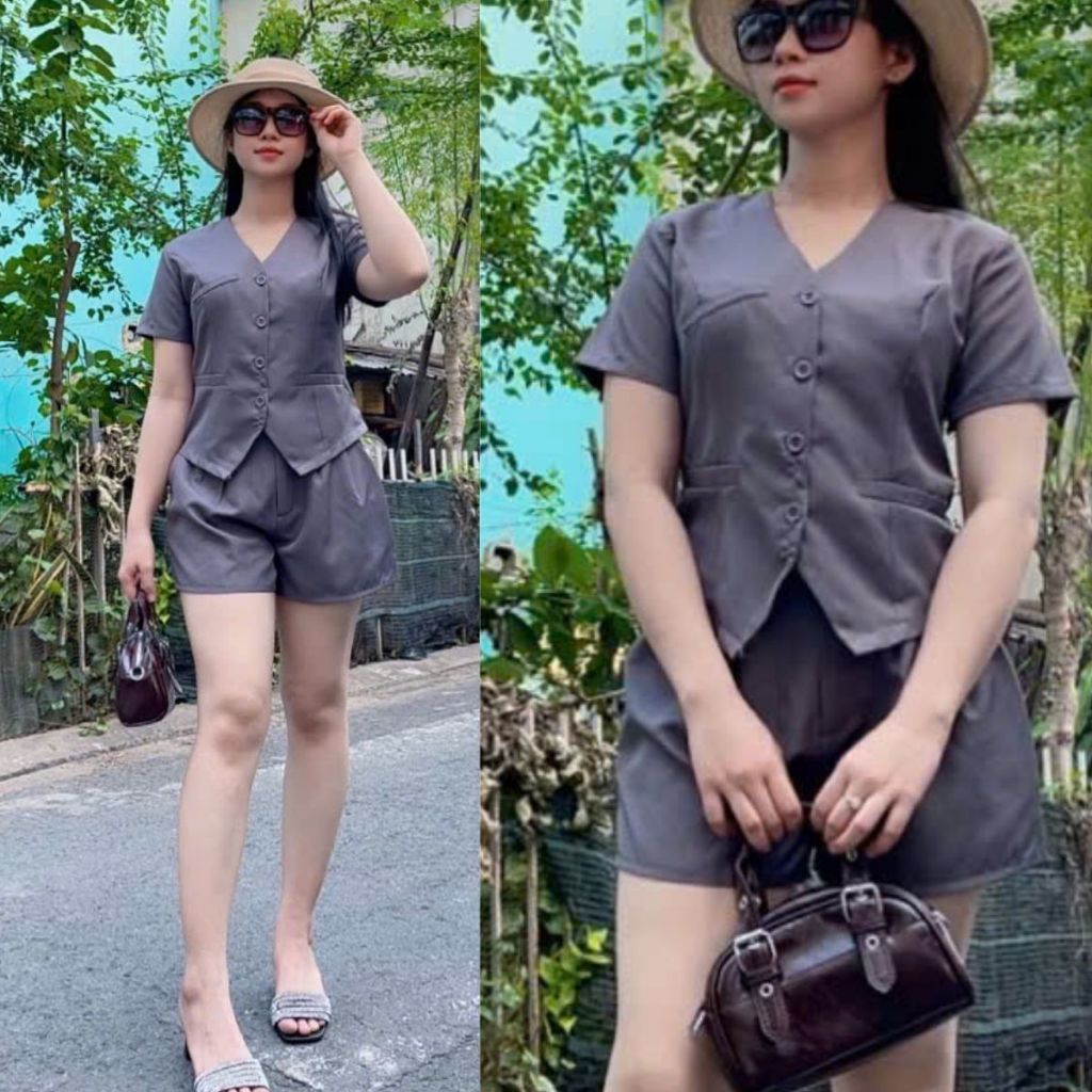 Sét đồ bộ nữ mùa hè sét đồ bộ đùi bigsize  mặc nhà giá rẻ ESHOP bộ quần đùi áo ngắn tay đẹp dễ thương A349