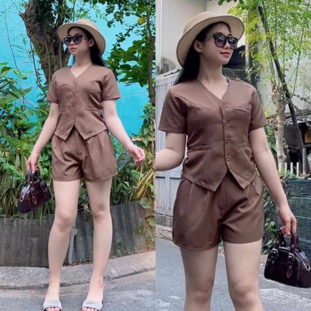 Sét đồ bộ nữ mùa hè sét đồ bộ đùi bigsize  mặc nhà giá rẻ ESHOP bộ quần đùi áo ngắn tay đẹp dễ thương A349