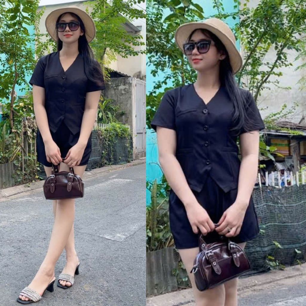 Sét đồ bộ nữ mùa hè sét đồ bộ đùi bigsize  mặc nhà giá rẻ ESHOP bộ quần đùi áo ngắn tay đẹp dễ thương A349