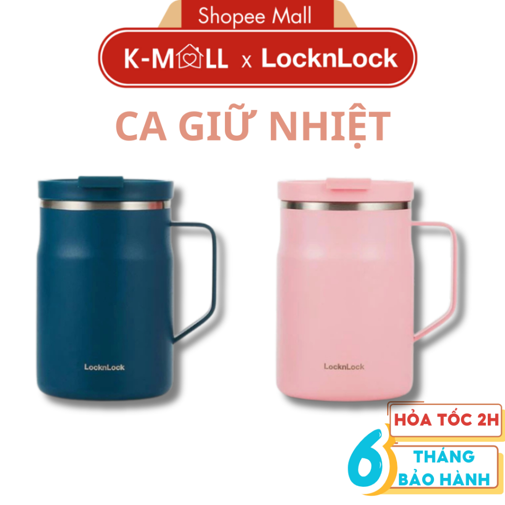 Ca Giữ Nhiệt LocknLock Metro Mug LHC4263 Dung Tích 475ml, 2 Màu, Có Tay Cầm - K-MALL