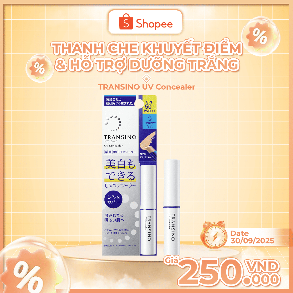 Ảnh Thanh Che Khuyết Điểm & Hỗ Trợ Dưỡng Trắng TRANSINO  2.5g 2