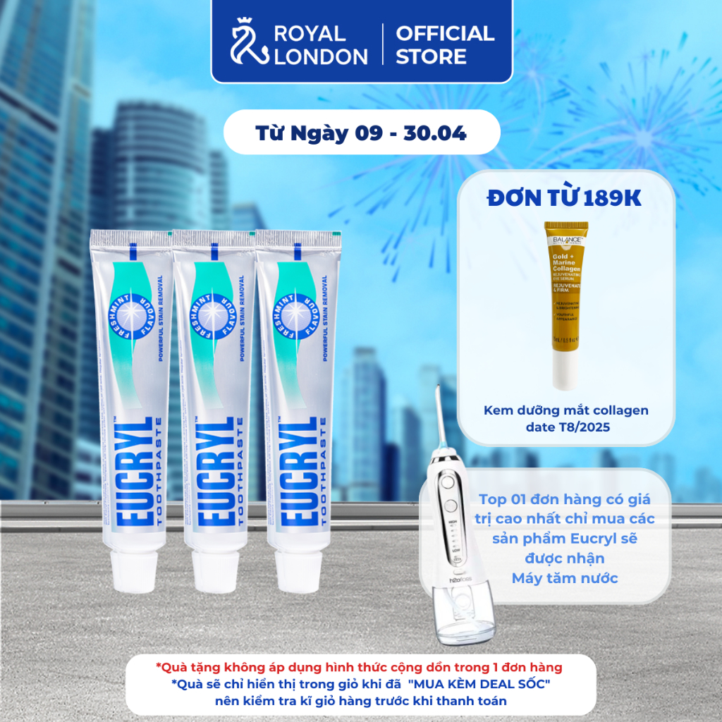 Ảnh Combo 3 Kem đánh răng Eucryl hỗ trợ làm trắng răng (3x62g) 2