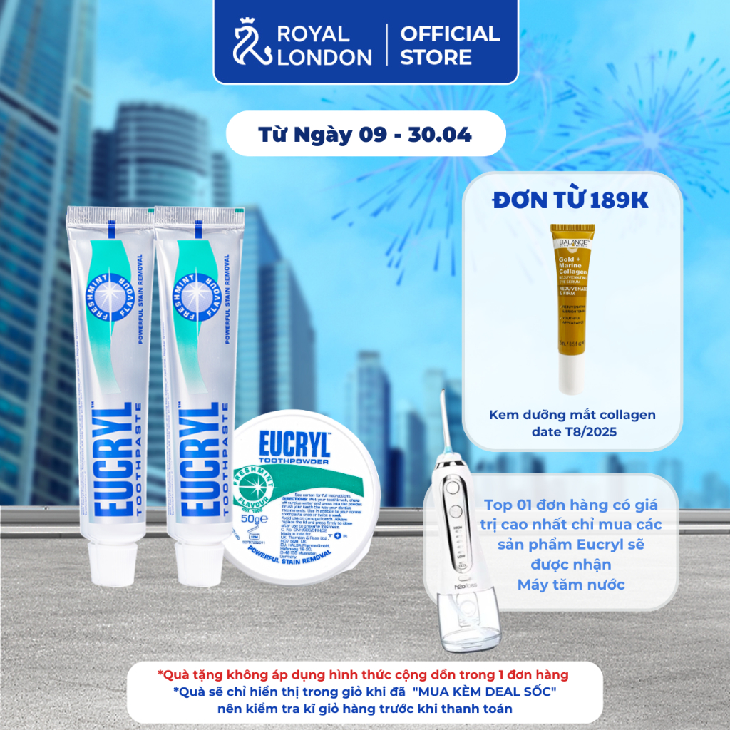 Ảnh Combo 2 Kem đánh răng ( 62gx2) + bột đánh răng Eucryl ( 50g) hỗ trợ làm trắng răng 2