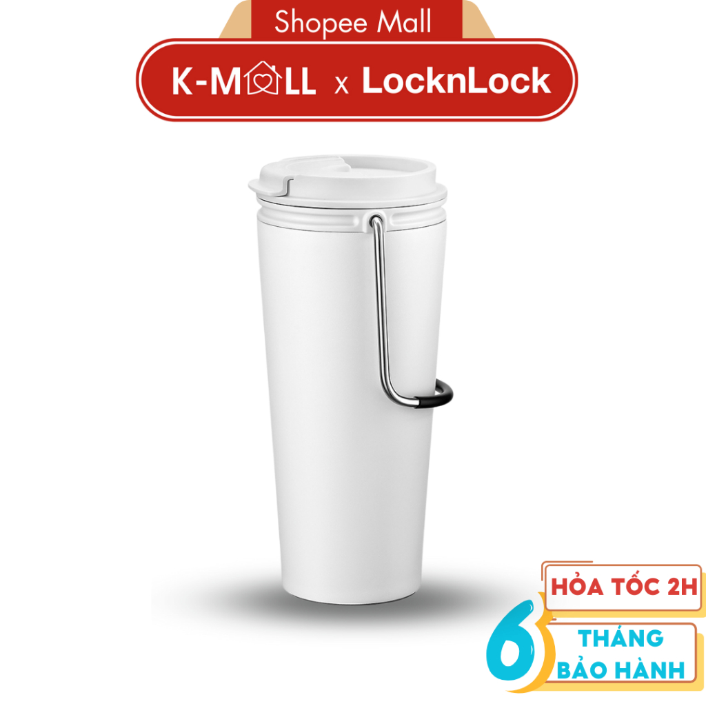 Ly giữ nhiệt LocknLock Bucket Tumbler 540ml Nắp Bật LHC4269 Thép không gỉ 304, có quai xách - K-MALL