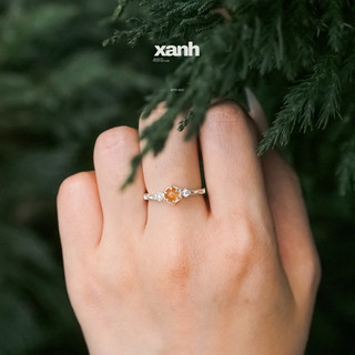 Nhẫn Diên Vĩ thiên nhiên đa sắc ngũ hành may mắn, lấp lánh thanh lịch văn phòng - Xanh Jewelry