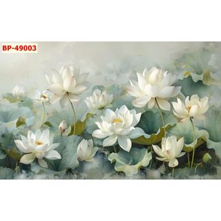 Tranh vải lụa 3d Cá Chép và Hồ Sen, Đầm Hoa, Sen Đá Decor Phòng Khách, Hàng Quán Tặng Keo Dán Tường