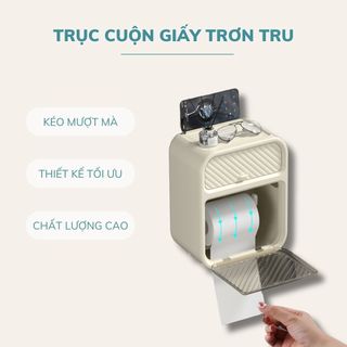 Hộp Đựng Giấy Vệ Sinh Treo Tường 2 trong 1, Hộp đựng giấy treo tường chất liệu PP có ngăn kéo đựng