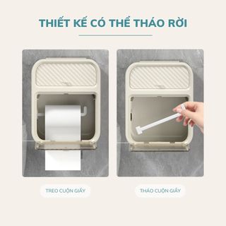 Hộp Đựng Giấy Vệ Sinh Treo Tường 2 trong 1, Hộp đựng giấy treo tường chất liệu PP có ngăn kéo đựng