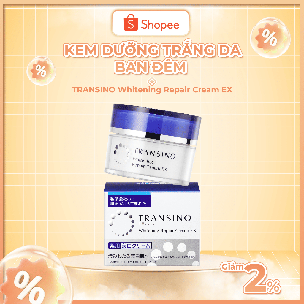 Ảnh Kem Dưỡng Trắng Da Ban Đêm - TRANSINO Whitening Repair Cream EX 35G 3