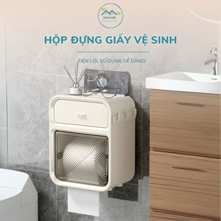 Hộp Đựng Giấy Vệ Sinh Treo Tường 2 trong 1, Hộp đựng giấy treo tường chất liệu PP có ngăn kéo đựng