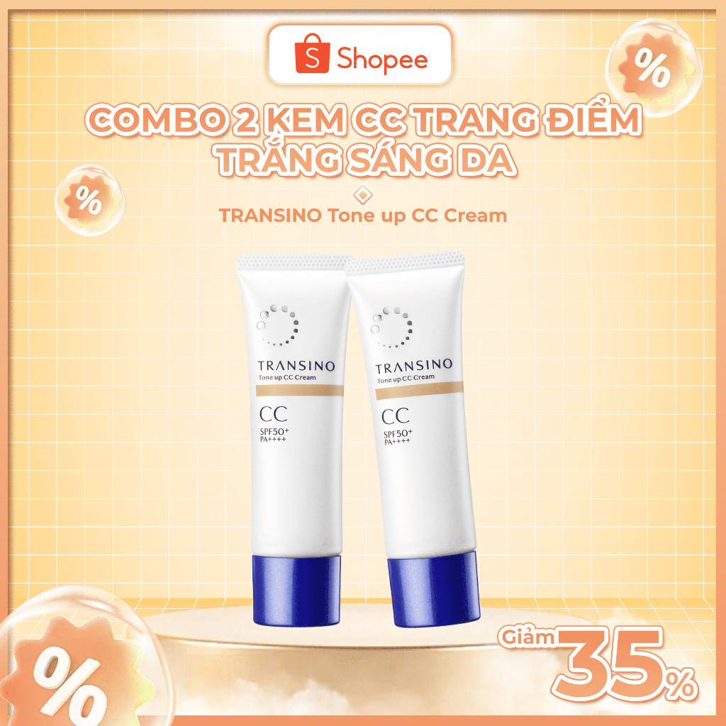 Ảnh Combo 2 Kem CC Trang Điểm Trắng Sáng Da TRANSINO 2
