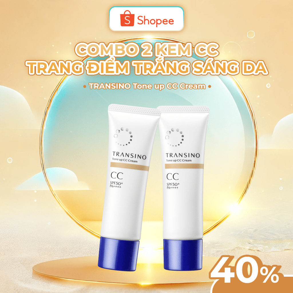 Ảnh Combo 2 Kem CC Trang Điểm Trắng Sáng Da TRANSINO 1