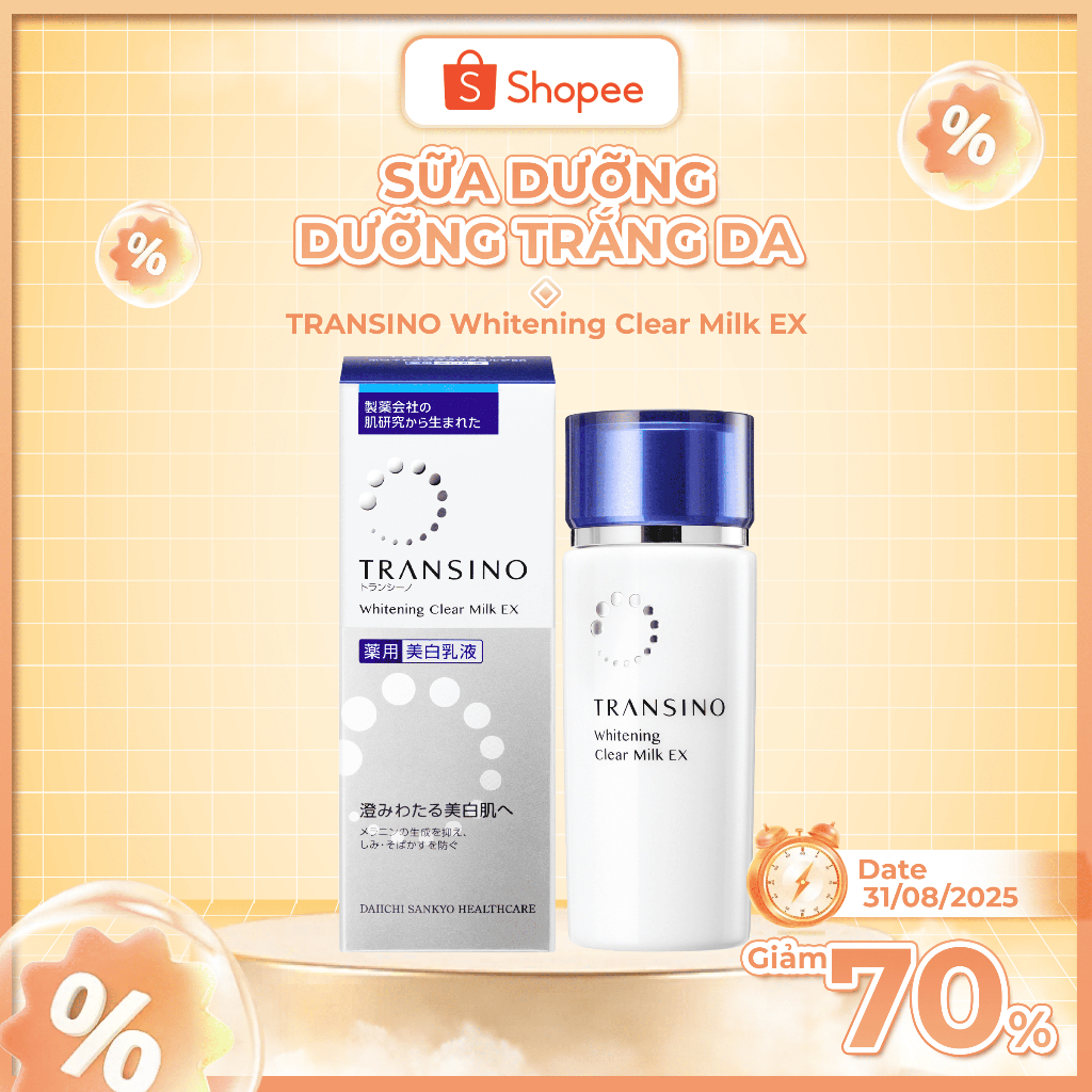 Ảnh Sữa Dưỡng Dưỡng Trắng Da TRANSINO Whitening Clear Milk EX 100ml 2
