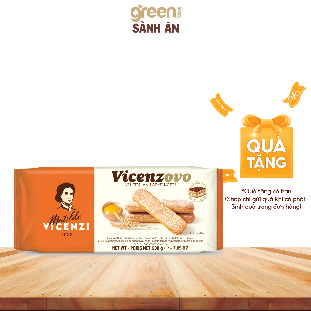 Ảnh Bánh champagne thơm đậm mùi trứng tươi và vani làm bánh Tiramisu Ladyfingers Vicenzovo Vicenzi Ý 200g 1