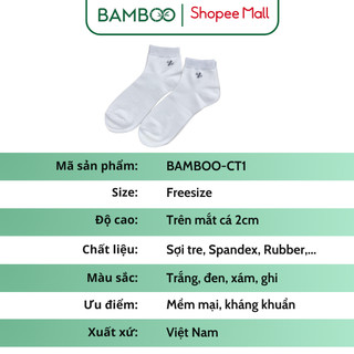 (Combo 6 đôi) Tất nam cao cấp sợi tre BAMBOO mềm mại, kháng khuẩn