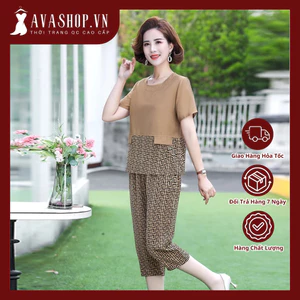 Bộ Đồ Thun Trung Niên Che Bụng Phong Cách Phương Tây AB30