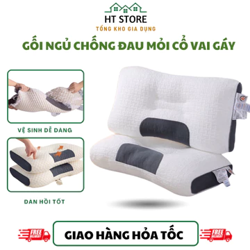 Gối Ngủ HOHO - Gối chống đau mỏi cổ vai gáy, Thiết kế nằm ngửa và nằm nghiêng , Hạn chế ngáy, Ngủ ngon hơn