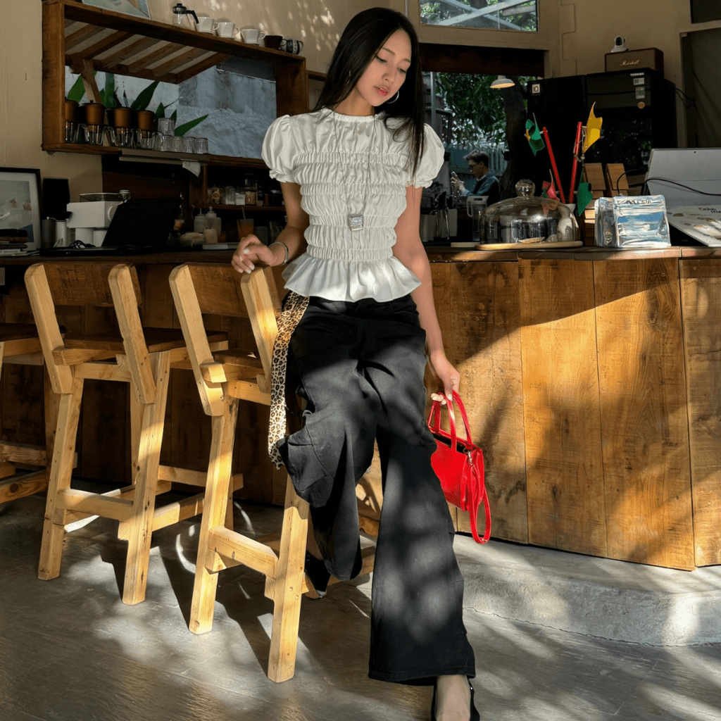 ÁO BABYDOLL FORM ÔM BODY SMOCKING NHÚN TAY BỒNG BỀNH FFCLUB MIX