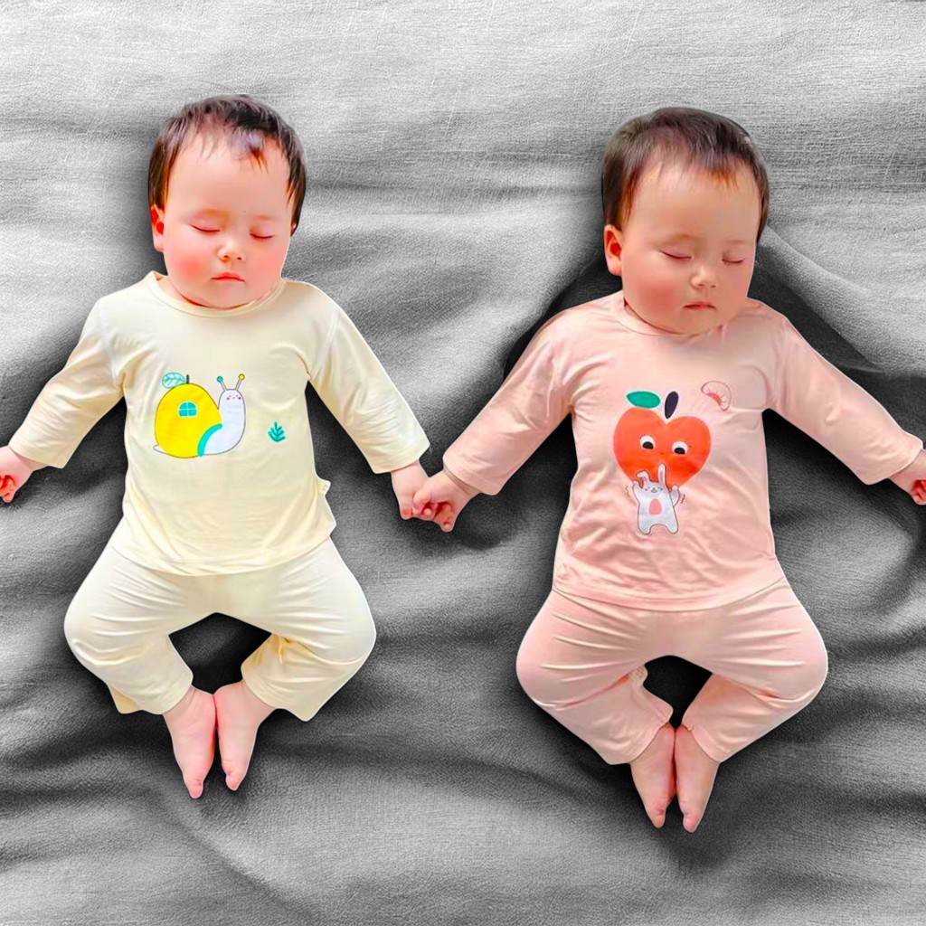 Bộ dài tay bé gái body cotton, Body quần dài thu đông cho bé sơ sinh siêu dễ thương