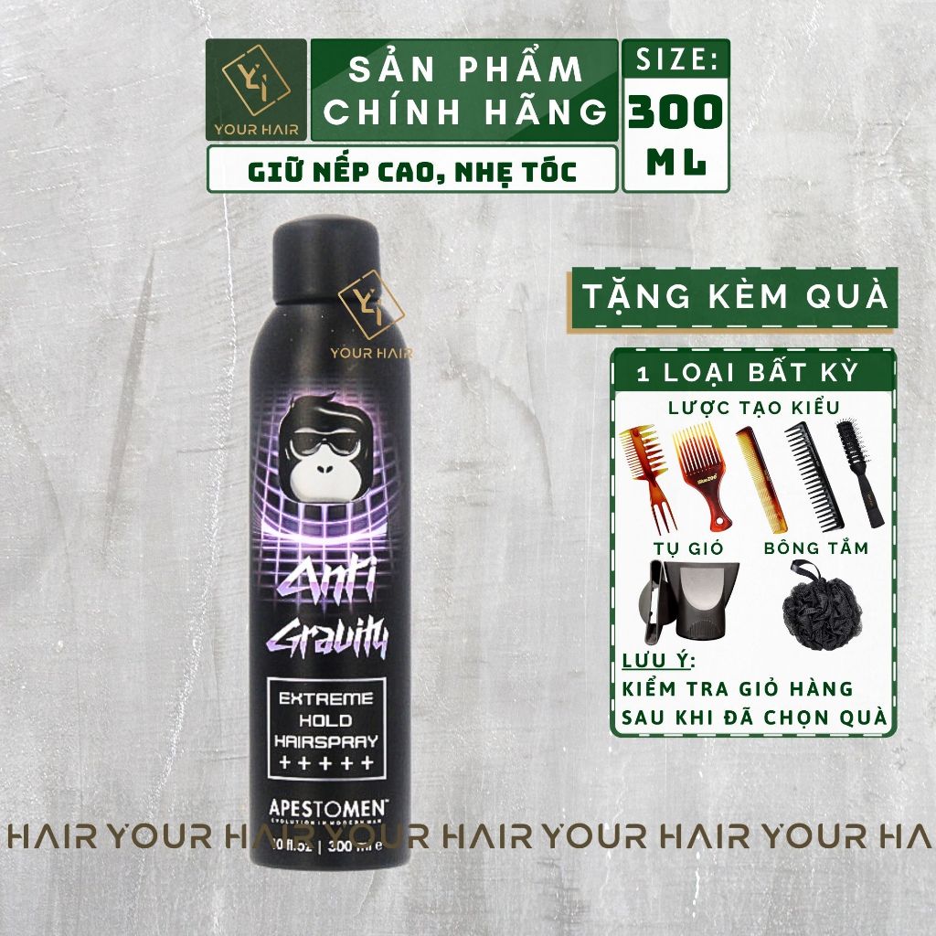 Gôm giữ nếp Apestomen Anti Gravity Extreme Hold Spray 300ml