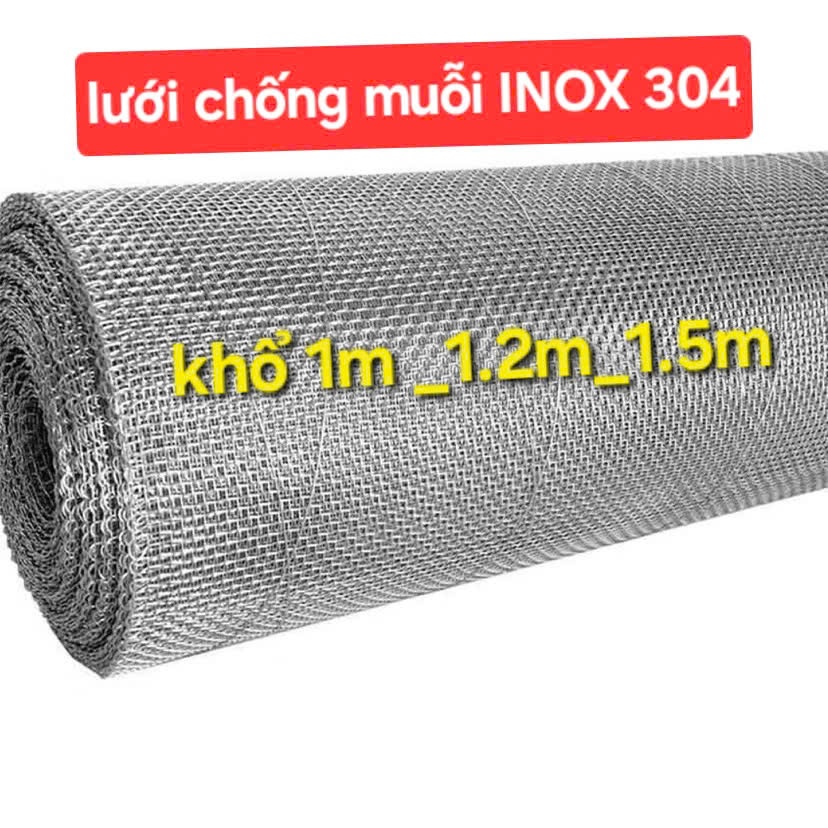 (Khổ 1m, khổ 1,2m_1,5m x Dài 1m) LƯới muỗi inox 304 chống côn trùng ...