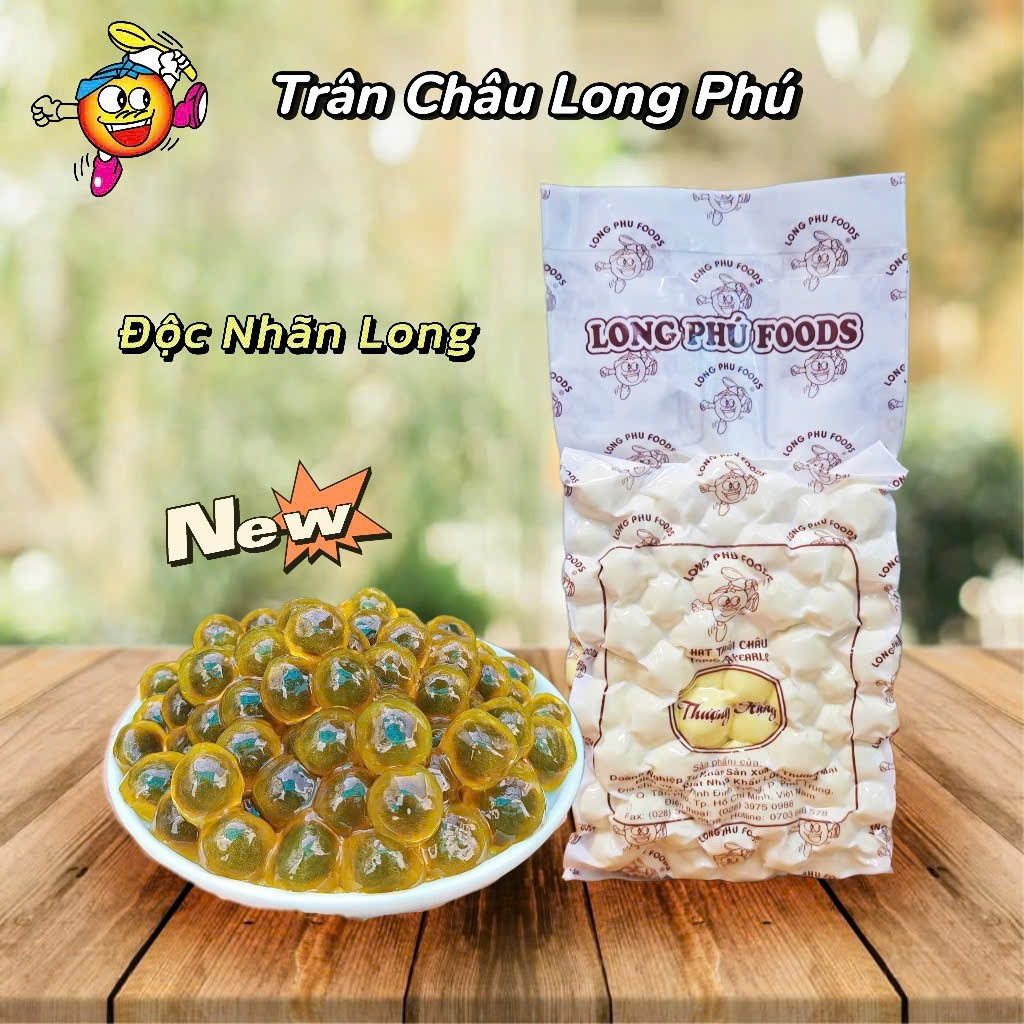 Trân Châu Độc Nhãn Long Size Khổng Lồ Thượng Hạng có sẵn vị ngọt Long Phú gói 1kg - Topping, Nguyên Liệu Trà Sữa