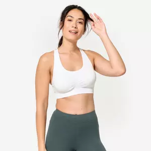 Áo bra thể thao tập yoga cho nữ DECATHLON màu trắng mã 8650740