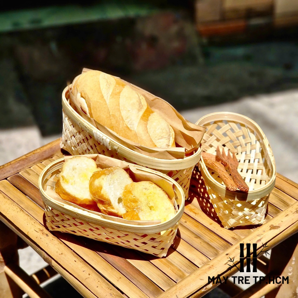 Rổ tre mini đựng bánh, chụp hình, đựng sản phẩm để bàn đẹp, thân thiện ...