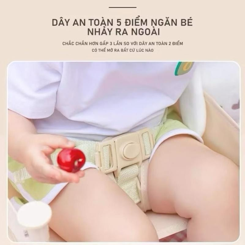 Ghế Ăn Dặm Gấp Gọn Hoo Booster Kiểu Dáng Hàn Quốc Siêu Nhẹ Cho Bé, Ghế Ăn Dặm Du Lịch