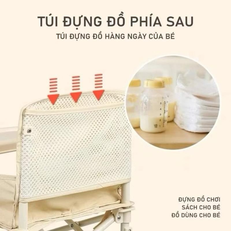 Ghế Ăn Dặm Gấp Gọn Hoo Booster Kiểu Dáng Hàn Quốc Siêu Nhẹ Cho Bé, Ghế Ăn Dặm Du Lịch