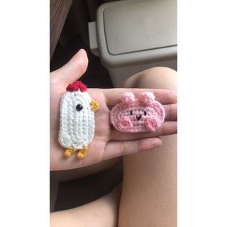 Kẹp tóc con gà trống cute cho nữ và bé gái 6cm |Cặp tóc len hình con vật ngộ nghĩnh|Shop Rô Handmade