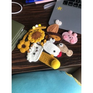 Kẹp tóc con gà trống cute cho nữ và bé gái 6cm |Cặp tóc len hình con vật ngộ nghĩnh|Shop Rô Handmade
