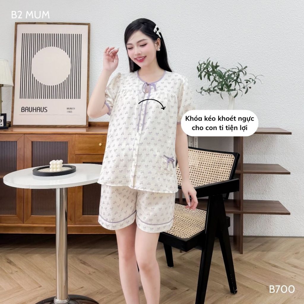 Bộ Sooc Đũi Nơ Cho Mẹ Bầu. Chất đũi siêu nhẹ, mềm, thấm hút mồ hôi B772 B2 MUM