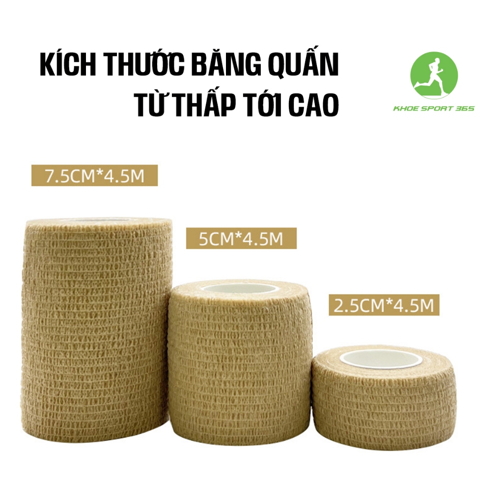 Băng keo thể thao, băng quấn cổ chân giày đá bóng quấn cổ tay cao su non tự dính đá bóng y tế chống chấn thương